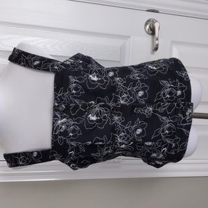 Whbm floral print denim bustier 14